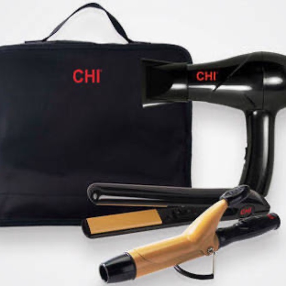 CHI Tourmaline 3-Piece Travel Set*Flat Iron/Curling Iron/Dryer - Picture 1 of 1